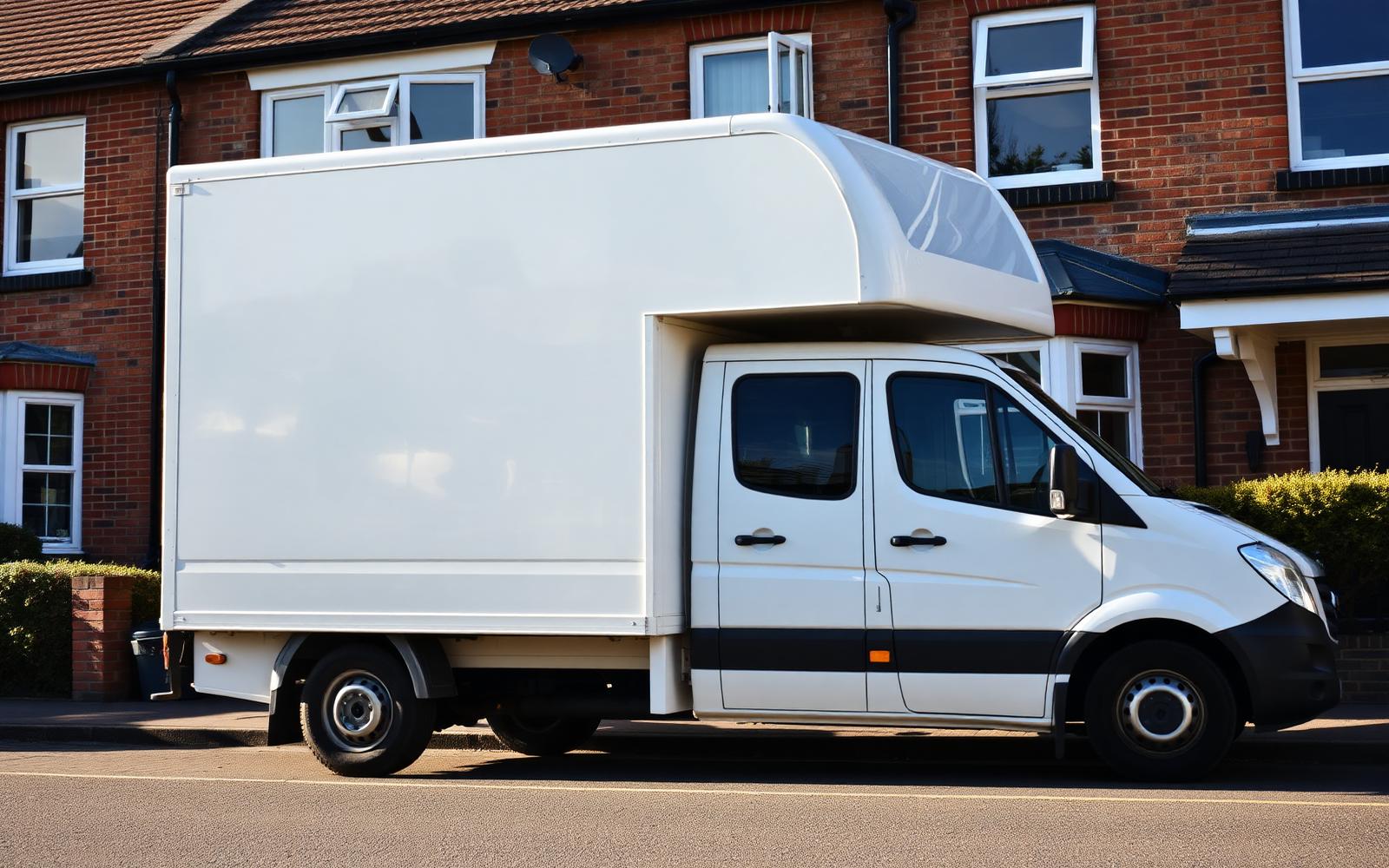 Davidson Transport removals van outside a British home